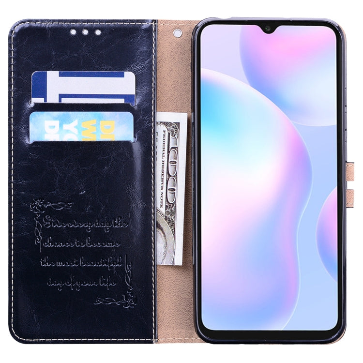 For Xiaomi Redmi 9A Business Style Oil Wax Texture Horizontal Flip Leather Case, with Holder & Card Slots & Wallet