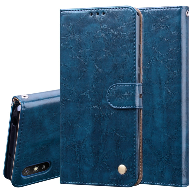 For Xiaomi Redmi 9A Business Style Oil Wax Texture Horizontal Flip Leather Case, with Holder & Card Slots & Wallet