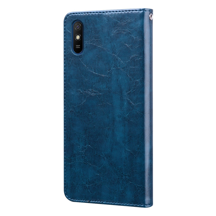 For Xiaomi Redmi 9A Business Style Oil Wax Texture Horizontal Flip Leather Case, with Holder & Card Slots & Wallet