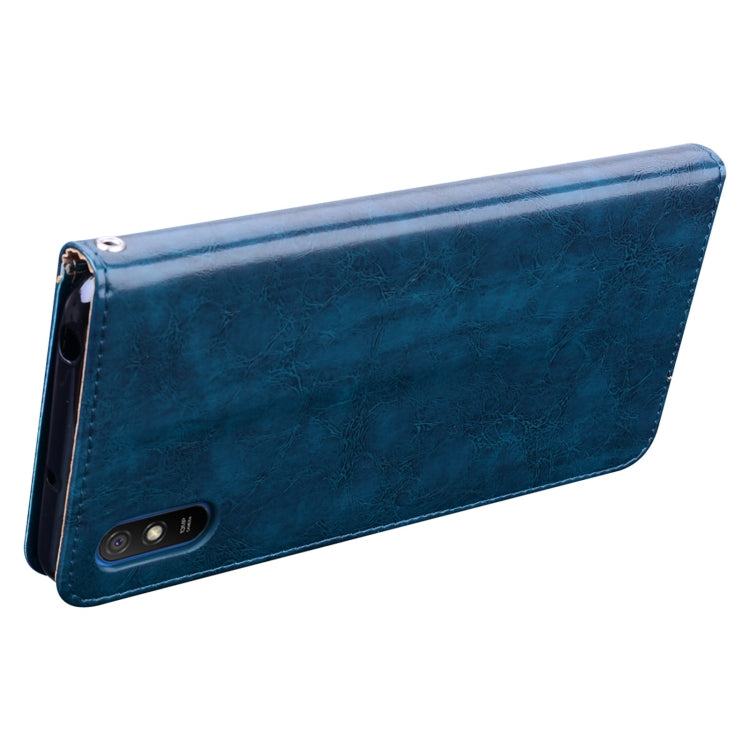 For Xiaomi Redmi 9A Business Style Oil Wax Texture Horizontal Flip Leather Case, with Holder & Card Slots & Wallet