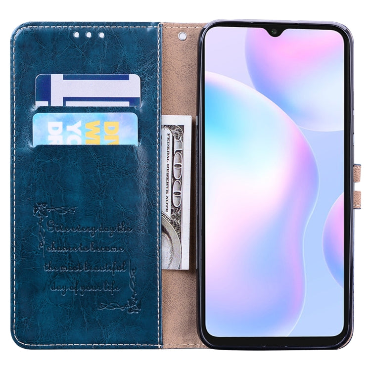 For Xiaomi Redmi 9A Business Style Oil Wax Texture Horizontal Flip Leather Case, with Holder & Card Slots & Wallet