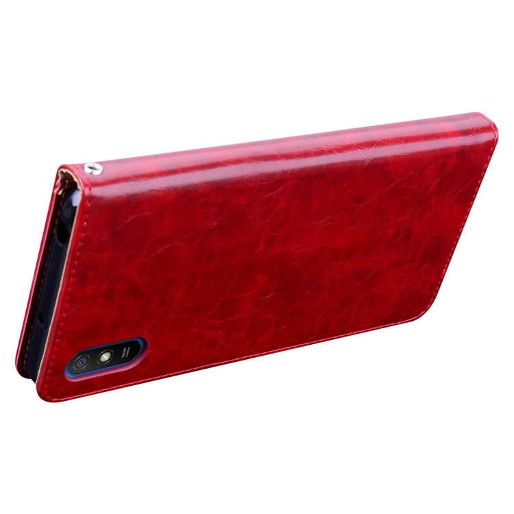 For Xiaomi Redmi 9A Business Style Oil Wax Texture Horizontal Flip Leather Case, with Holder & Card Slots & Wallet