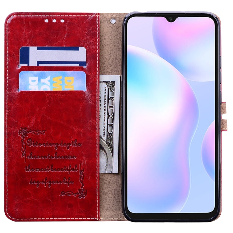 For Xiaomi Redmi 9A Business Style Oil Wax Texture Horizontal Flip Leather Case, with Holder & Card Slots & Wallet