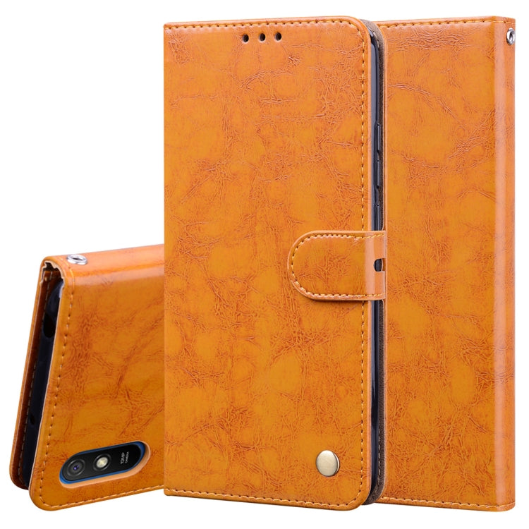 For Xiaomi Redmi 9A Business Style Oil Wax Texture Horizontal Flip Leather Case, with Holder & Card Slots & Wallet