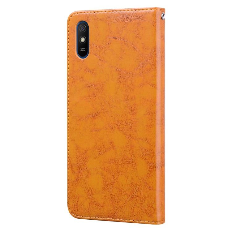 For Xiaomi Redmi 9A Business Style Oil Wax Texture Horizontal Flip Leather Case, with Holder & Card Slots & Wallet