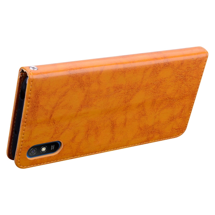 For Xiaomi Redmi 9A Business Style Oil Wax Texture Horizontal Flip Leather Case, with Holder & Card Slots & Wallet