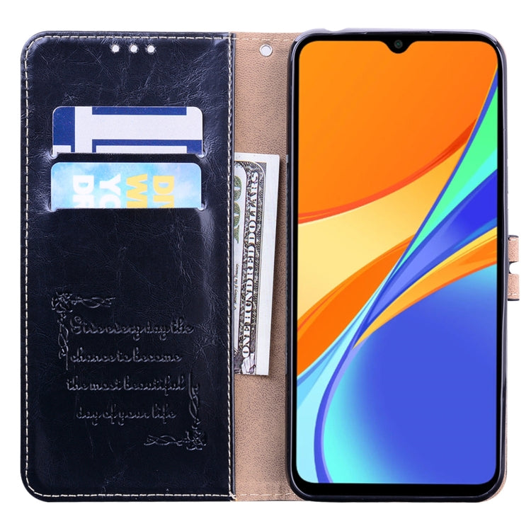 For Xiaomi Redmi 9C Business Style Oil Wax Texture Horizontal Flip Leather Case, with Holder & Card Slots & Wallet