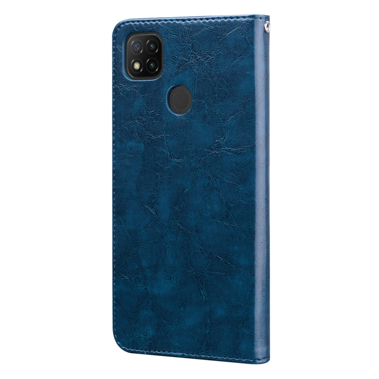 For Xiaomi Redmi 9C Business Style Oil Wax Texture Horizontal Flip Leather Case, with Holder & Card Slots & Wallet