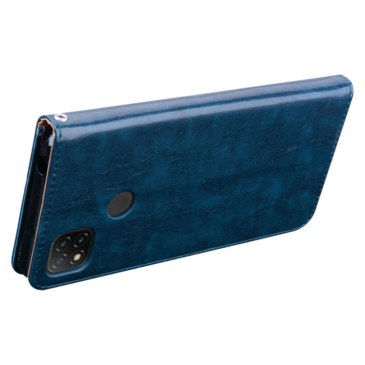 For Xiaomi Redmi 9C Business Style Oil Wax Texture Horizontal Flip Leather Case, with Holder & Card Slots & Wallet