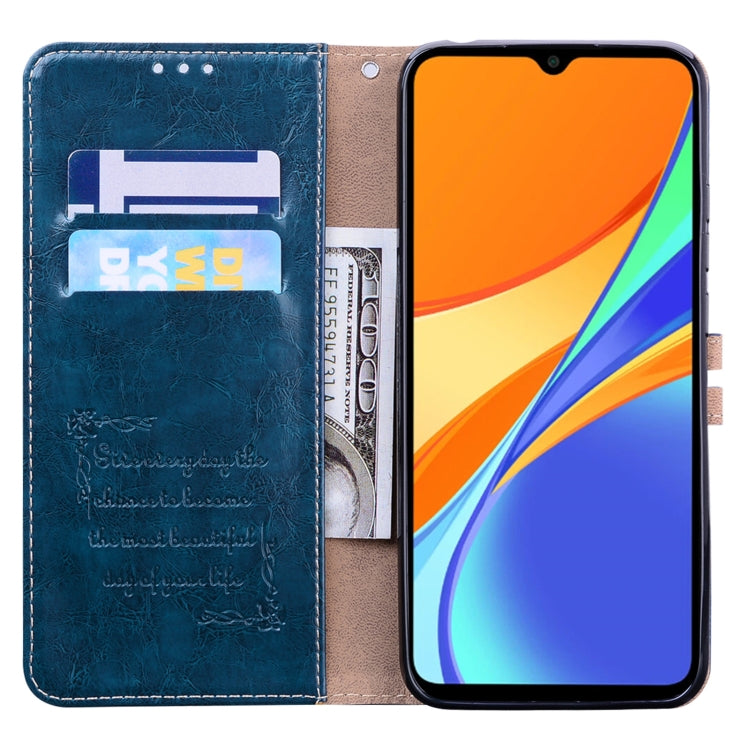 For Xiaomi Redmi 9C Business Style Oil Wax Texture Horizontal Flip Leather Case, with Holder & Card Slots & Wallet