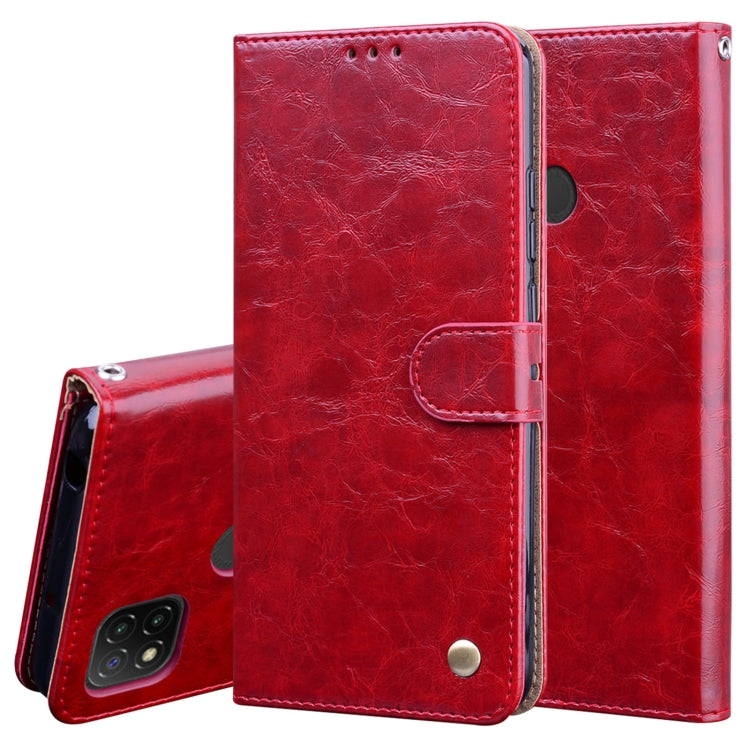 For Xiaomi Redmi 9C Business Style Oil Wax Texture Horizontal Flip Leather Case, with Holder & Card Slots & Wallet