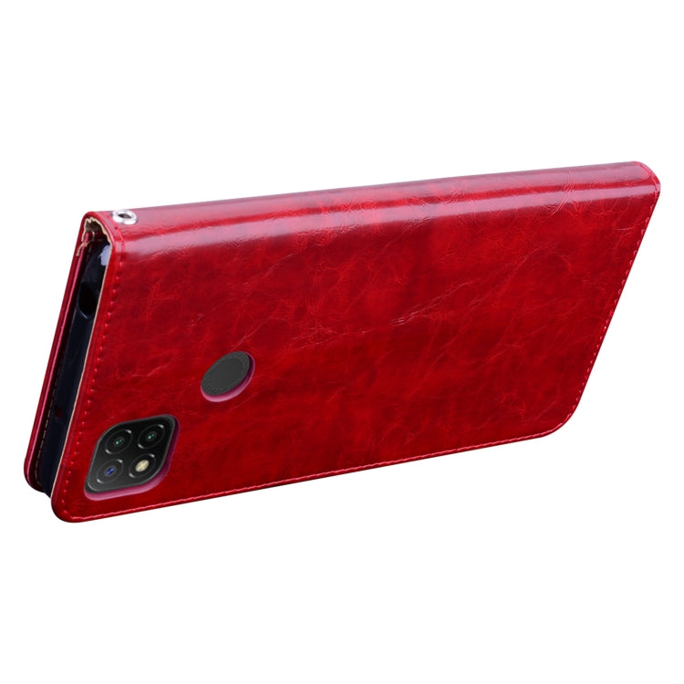 For Xiaomi Redmi 9C Business Style Oil Wax Texture Horizontal Flip Leather Case, with Holder & Card Slots & Wallet