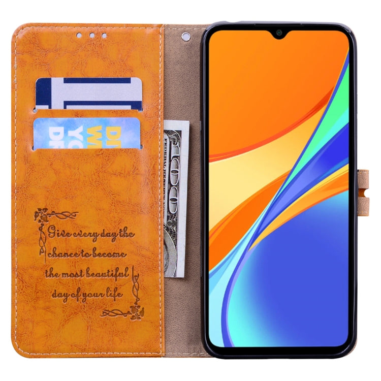 For Xiaomi Redmi 9C Business Style Oil Wax Texture Horizontal Flip Leather Case, with Holder & Card Slots & Wallet