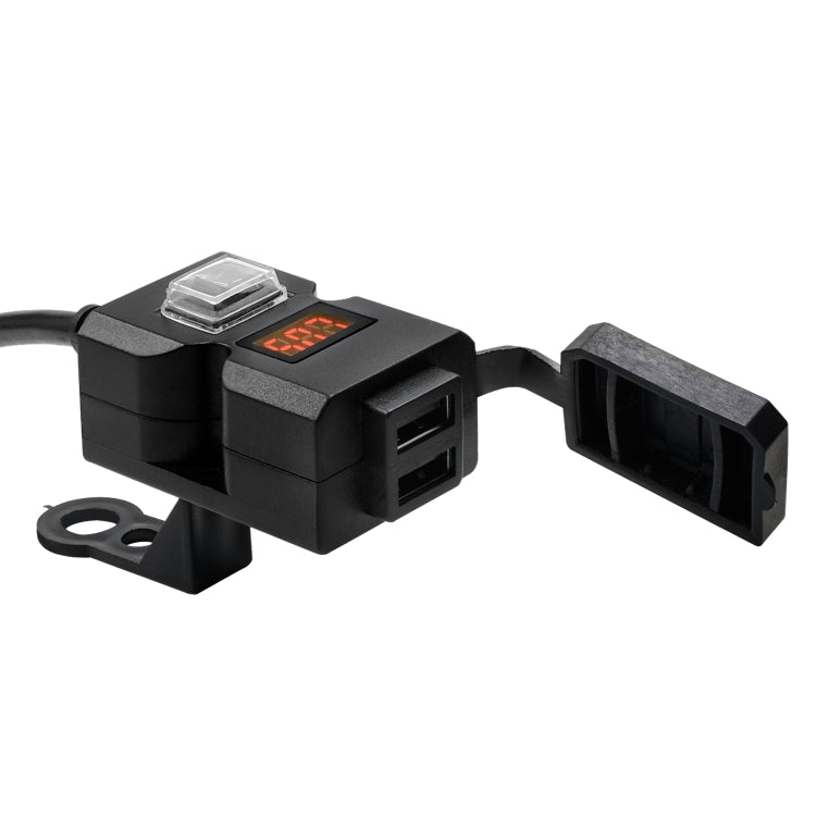 CS-1204A1 Motorcycle Dual USB QC3.0 Fast Charger 9V-32V Voltmeter Dual Bracket