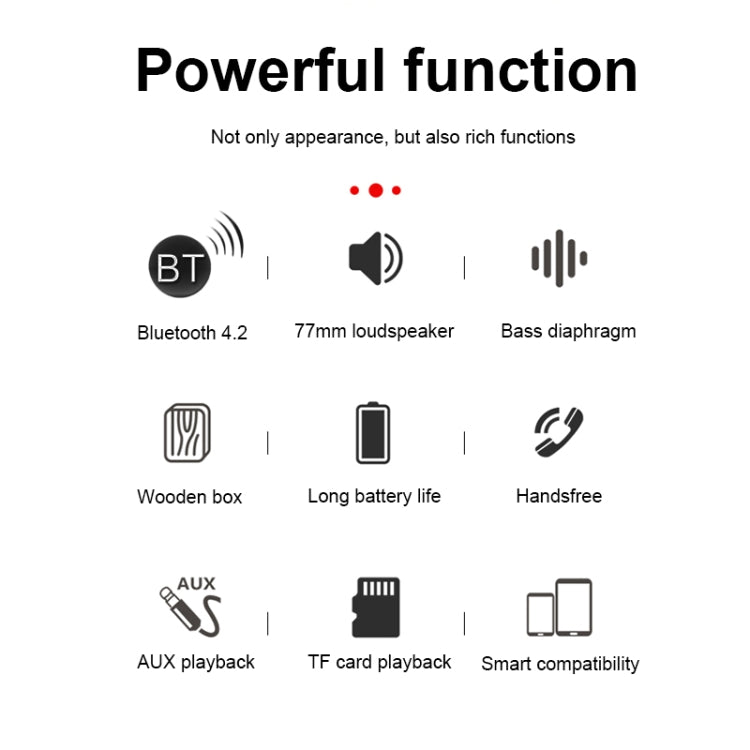 W20 Bluetooth 4.2 Simple Wooden Bluetooth Speaker