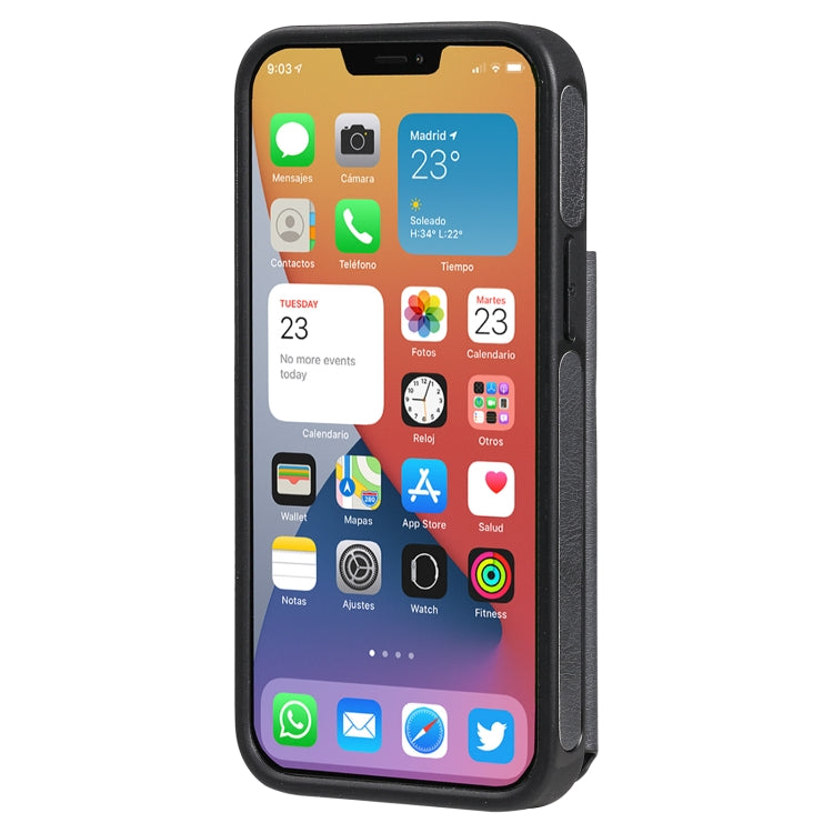 For iPhone 12 mini Solid Color Double Buckle Zipper Shockproof Protective Case