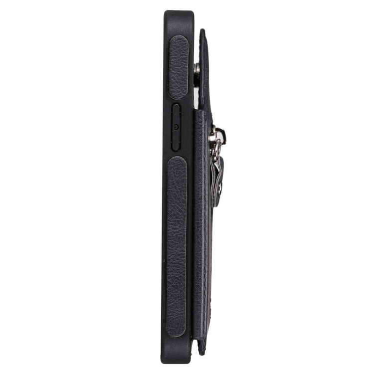 For iPhone 12 mini Solid Color Double Buckle Zipper Shockproof Protective Case