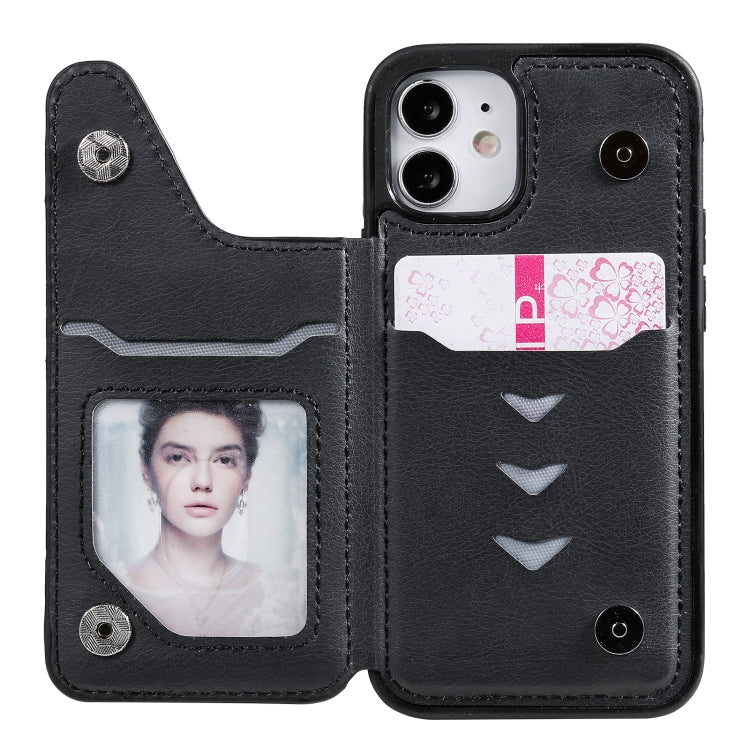 For iPhone 12 mini Solid Color Double Buckle Zipper Shockproof Protective Case