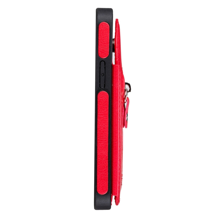 For iPhone 12 mini Solid Color Double Buckle Zipper Shockproof Protective Case
