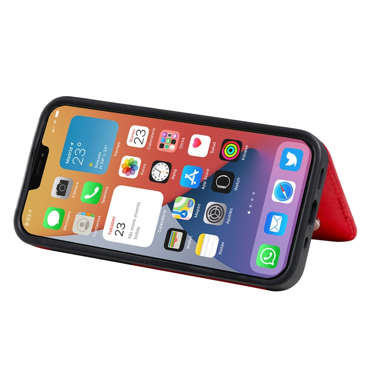 For iPhone 12 mini Solid Color Double Buckle Zipper Shockproof Protective Case