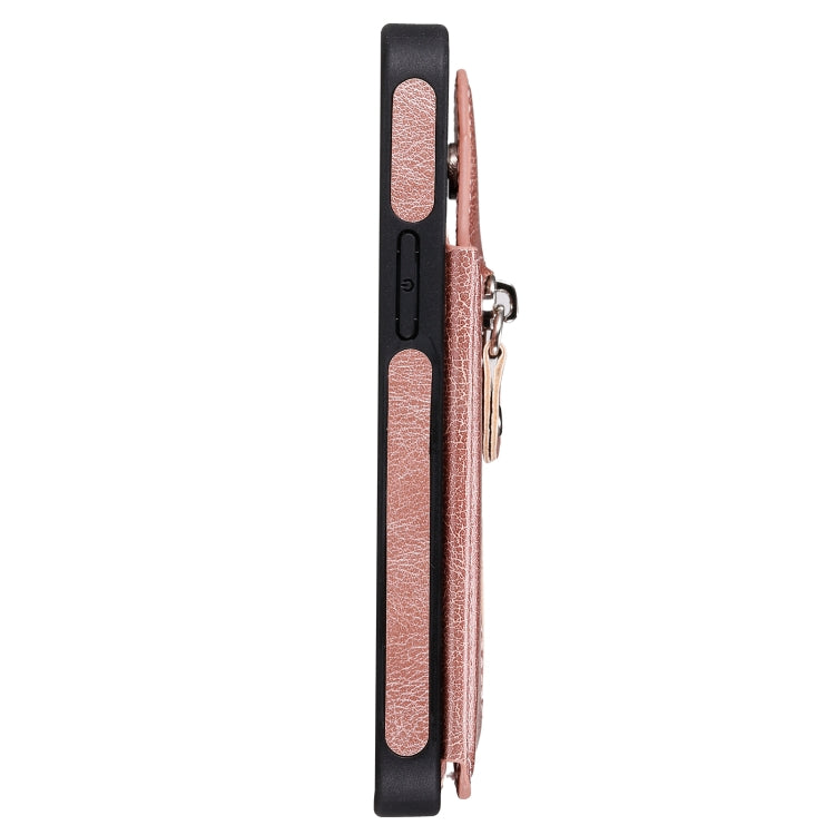 For iPhone 12 mini Solid Color Double Buckle Zipper Shockproof Protective Case