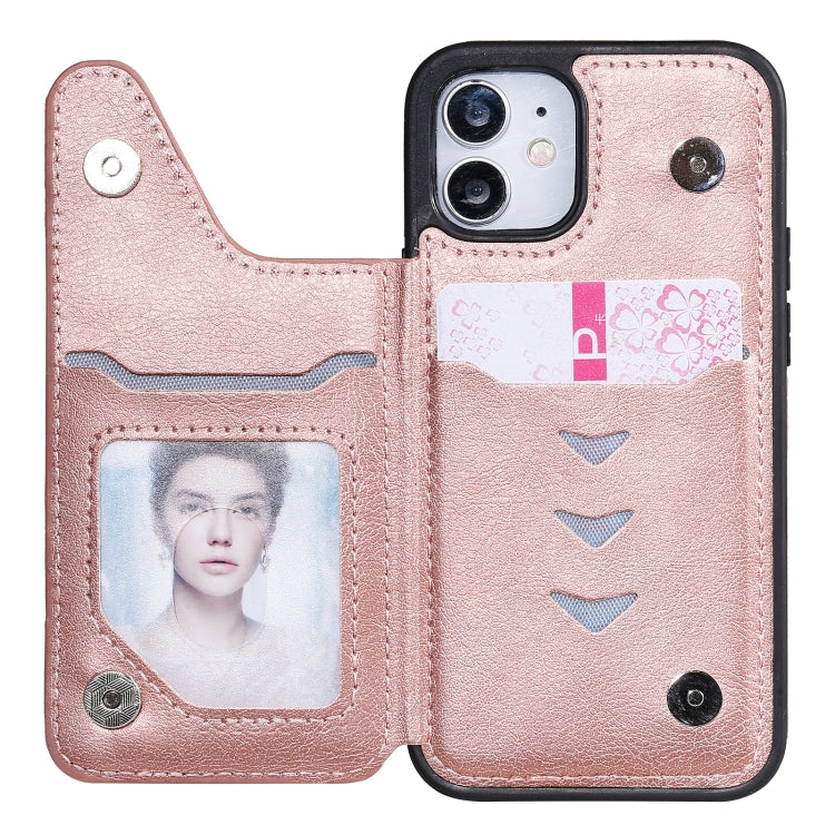 For iPhone 12 mini Solid Color Double Buckle Zipper Shockproof Protective Case