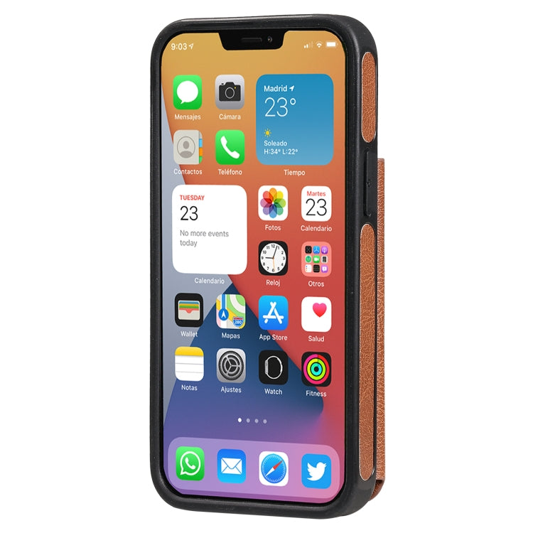 For iPhone 12 mini Solid Color Double Buckle Zipper Shockproof Protective Case
