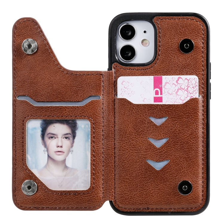 For iPhone 12 mini Solid Color Double Buckle Zipper Shockproof Protective Case
