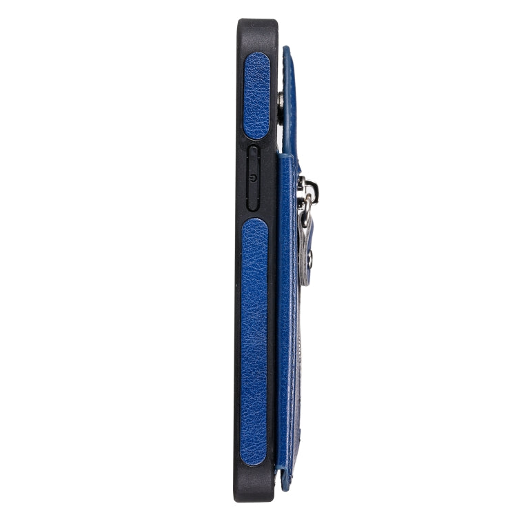 For iPhone 12 mini Solid Color Double Buckle Zipper Shockproof Protective Case