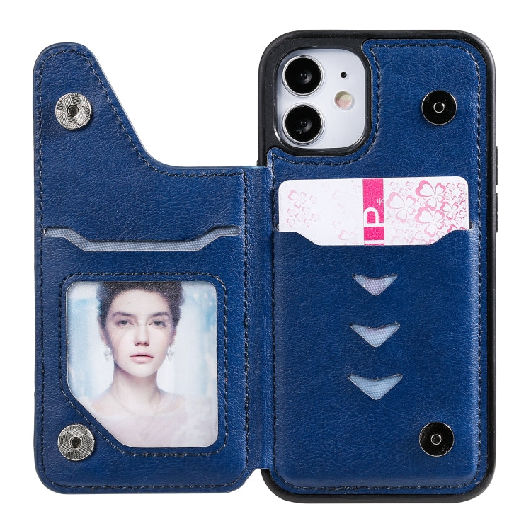 For iPhone 12 mini Solid Color Double Buckle Zipper Shockproof Protective Case