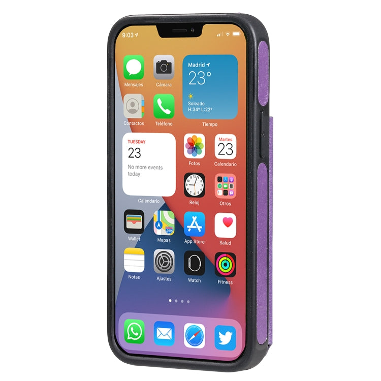 For iPhone 12 mini Solid Color Double Buckle Zipper Shockproof Protective Case