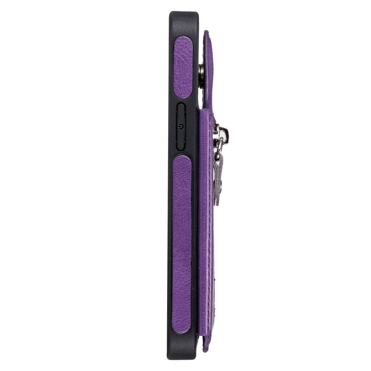 For iPhone 12 mini Solid Color Double Buckle Zipper Shockproof Protective Case