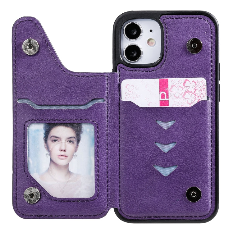 For iPhone 12 mini Solid Color Double Buckle Zipper Shockproof Protective Case
