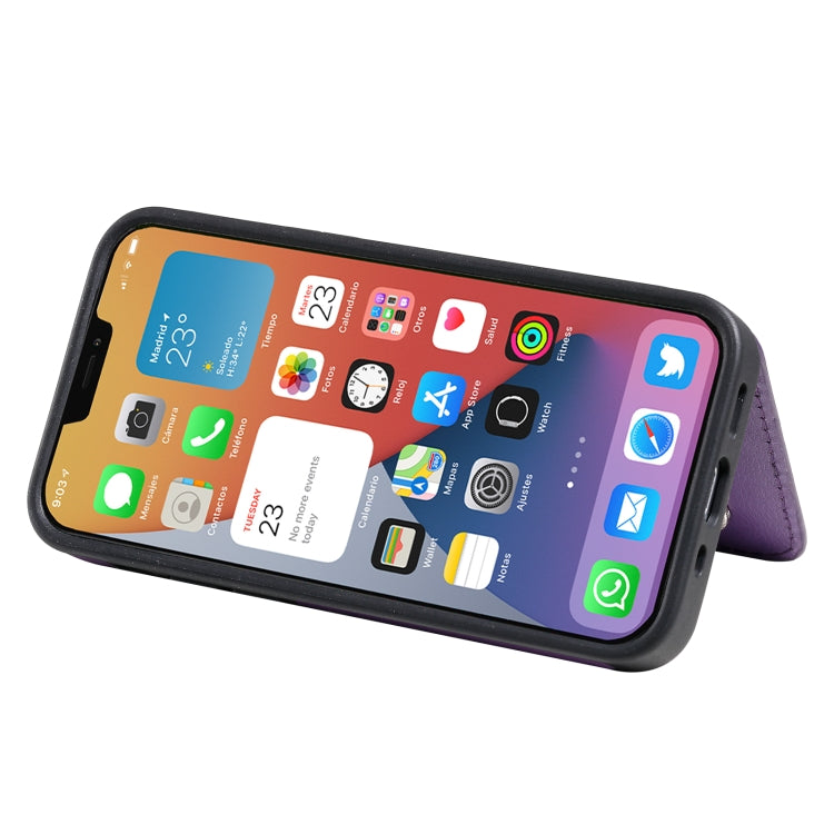 For iPhone 12 mini Solid Color Double Buckle Zipper Shockproof Protective Case