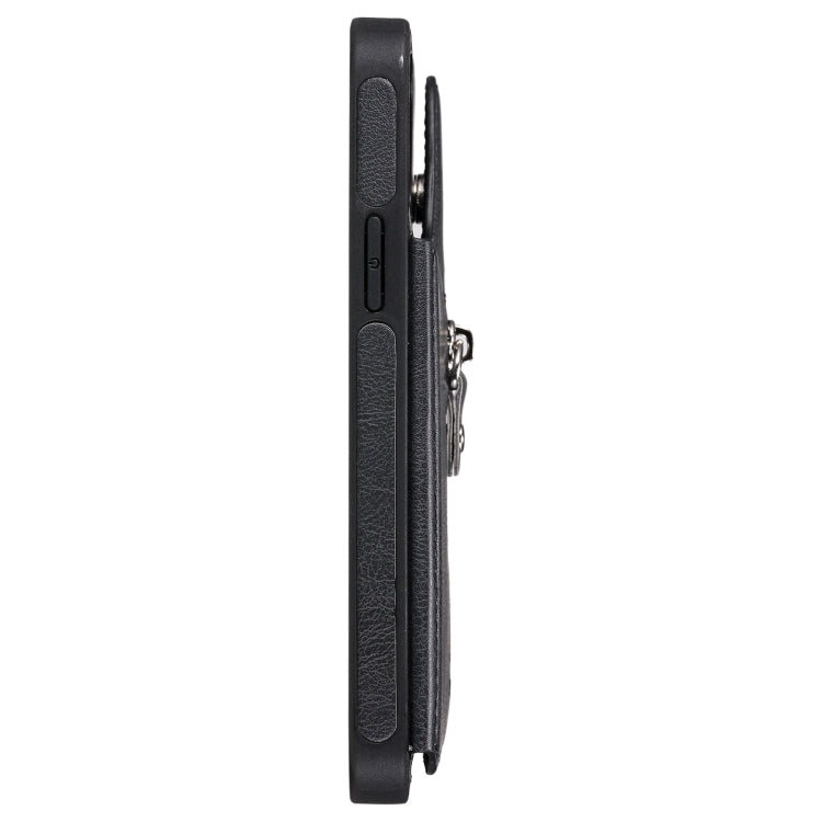 For iPhone 12 / 12 Pro Solid Color Double Buckle Zipper Shockproof Protective Case