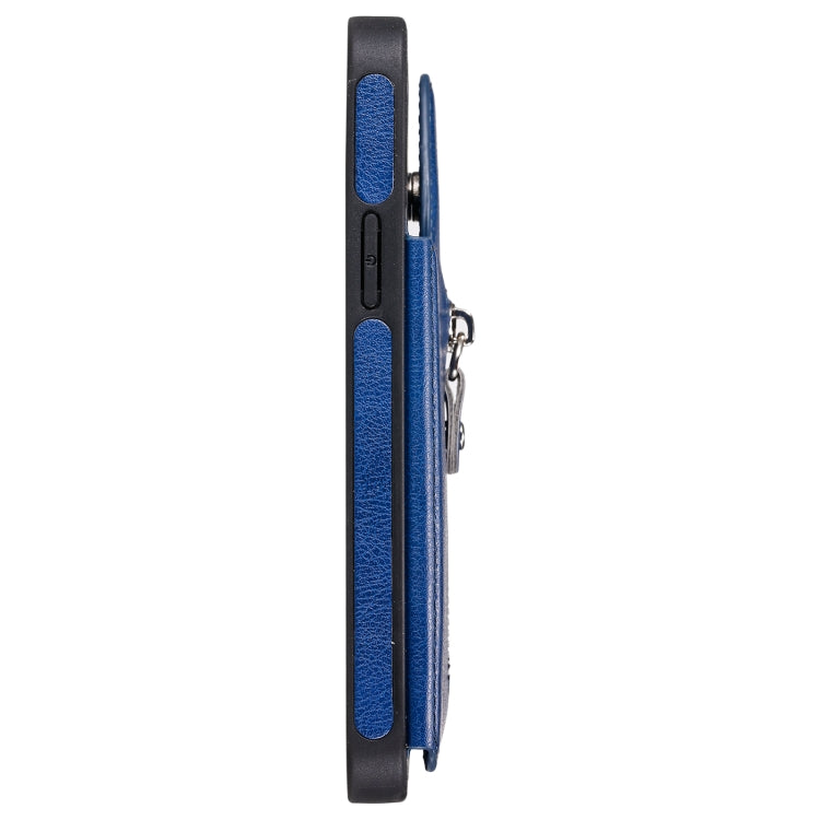 For iPhone 12 / 12 Pro Solid Color Double Buckle Zipper Shockproof Protective Case