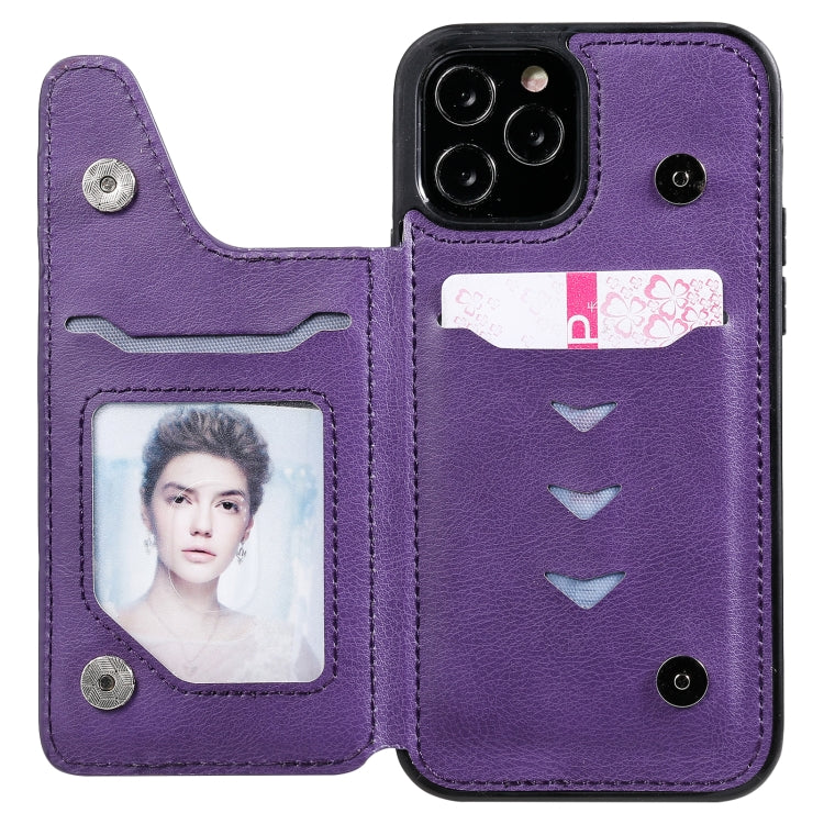 For iPhone 12 / 12 Pro Solid Color Double Buckle Zipper Shockproof Protective Case