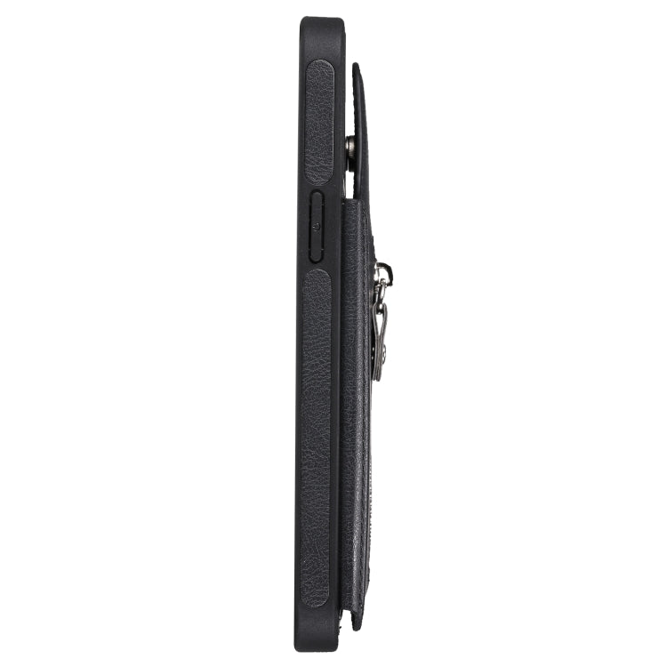 For iPhone 12 Pro Max Solid Color Double Buckle Zipper Shockproof Protective Case