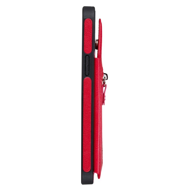 For iPhone 12 Pro Max Solid Color Double Buckle Zipper Shockproof Protective Case