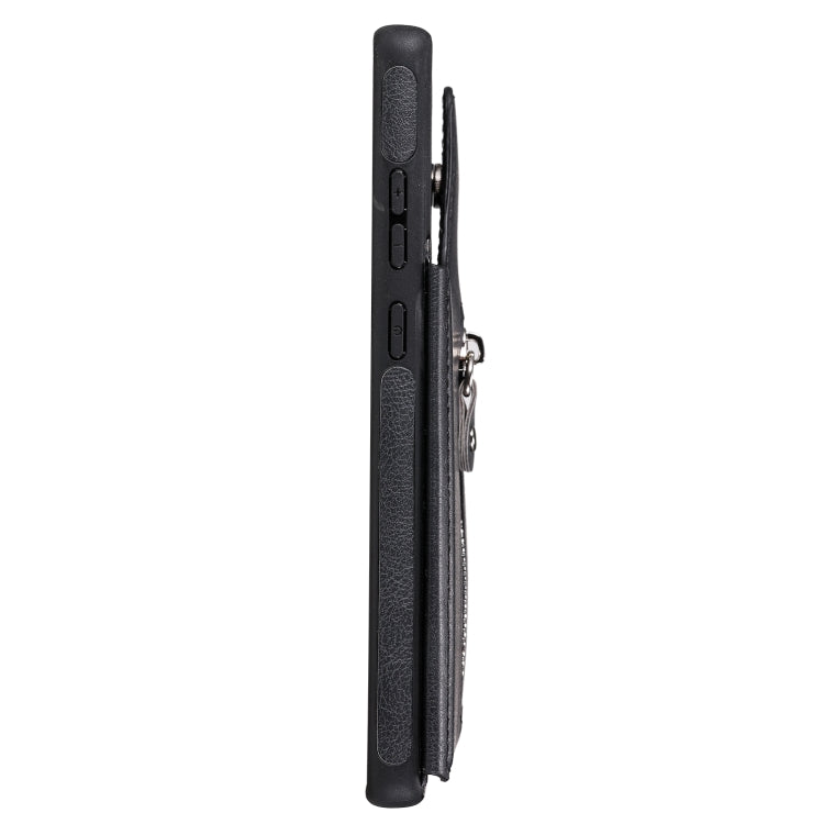 Solid Color Double Buckle Zipper Shockproof Protective Case For Samsung Galaxy Note20