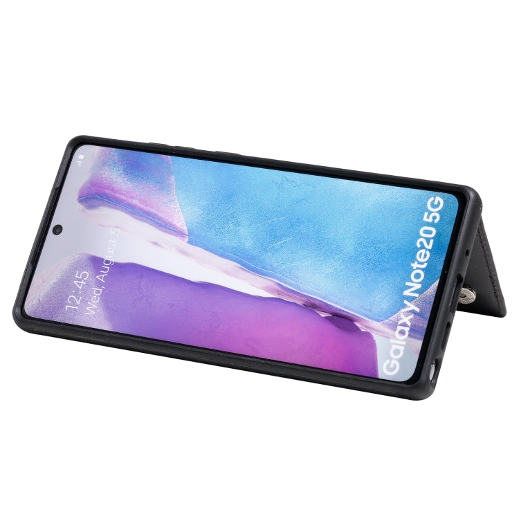 Solid Color Double Buckle Zipper Shockproof Protective Case For Samsung Galaxy Note20