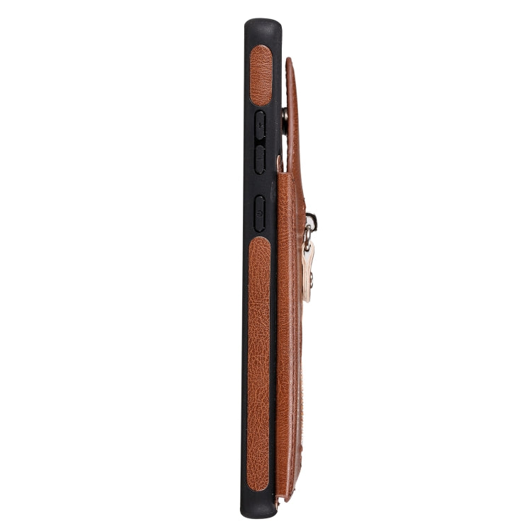 Solid Color Double Buckle Zipper Shockproof Protective Case For Samsung Galaxy Note20
