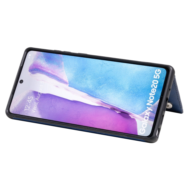 Solid Color Double Buckle Zipper Shockproof Protective Case For Samsung Galaxy Note20