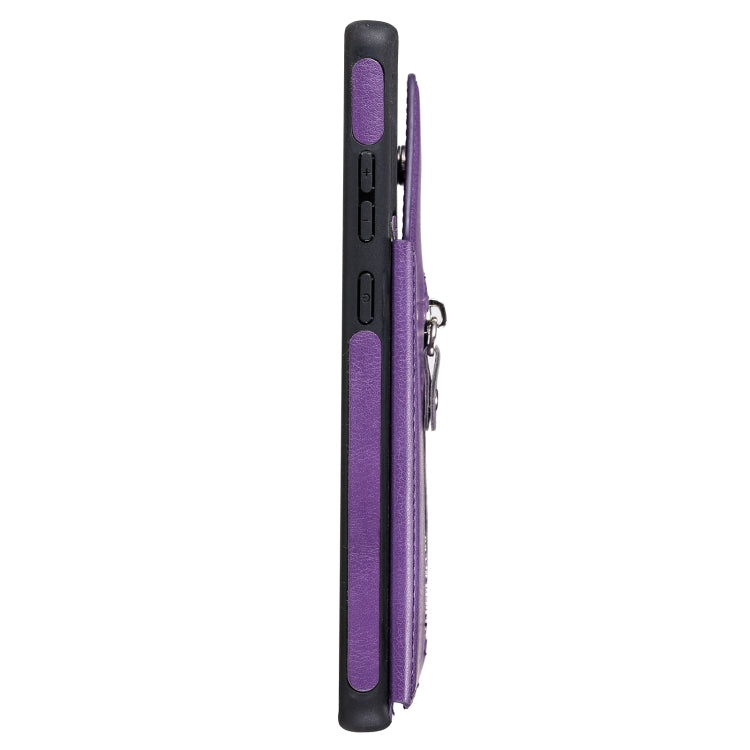 Solid Color Double Buckle Zipper Shockproof Protective Case For Samsung Galaxy Note20