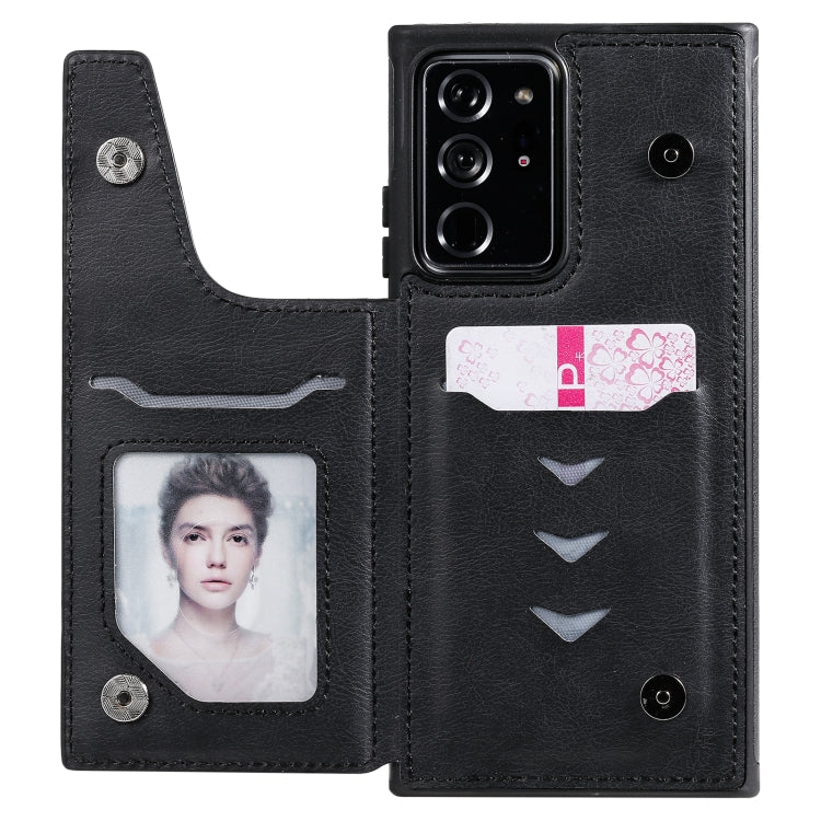 Solid Color Double Buckle Zipper Shockproof Protective Case For Samsung Galaxy Note20 Ultra