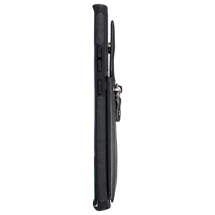 Solid Color Double Buckle Zipper Shockproof Protective Case For Samsung Galaxy Note20 Ultra