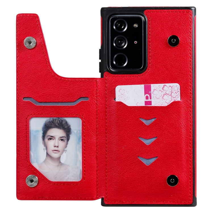 Solid Color Double Buckle Zipper Shockproof Protective Case For Samsung Galaxy Note20 Ultra
