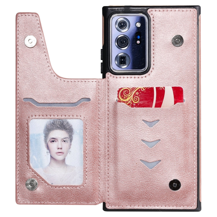 Solid Color Double Buckle Zipper Shockproof Protective Case For Samsung Galaxy Note20 Ultra