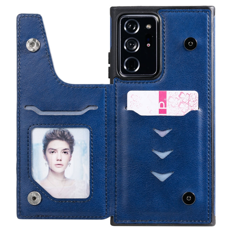 Solid Color Double Buckle Zipper Shockproof Protective Case For Samsung Galaxy Note20 Ultra