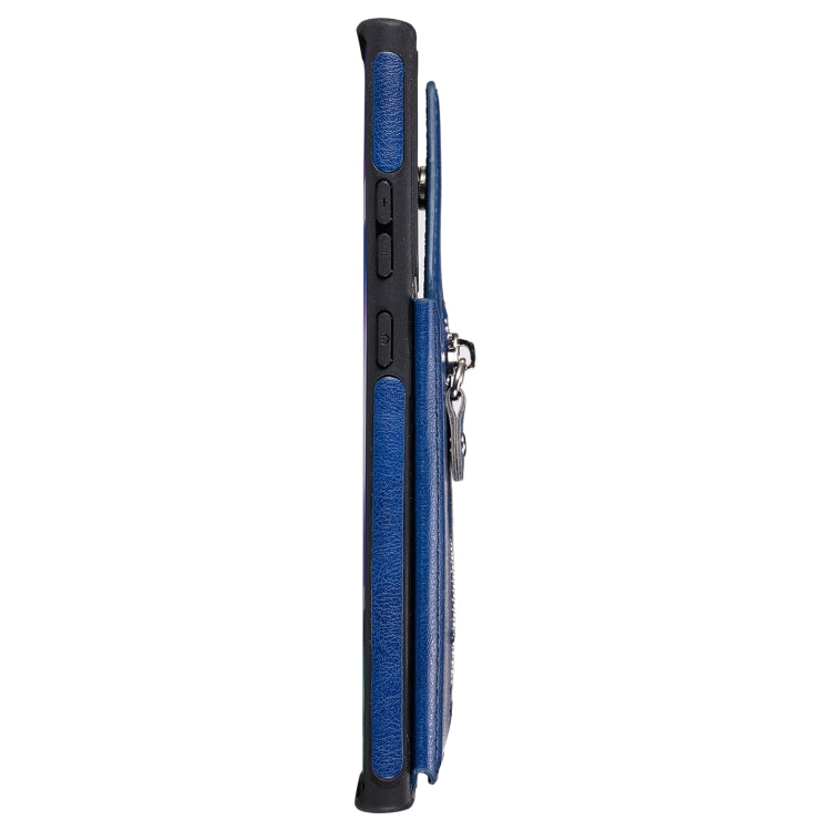 Solid Color Double Buckle Zipper Shockproof Protective Case For Samsung Galaxy Note20 Ultra